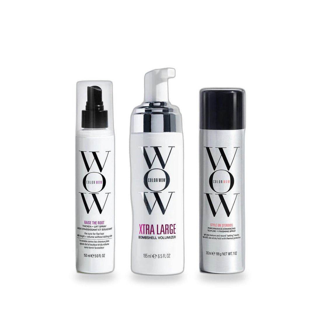 Color Wow Big Hair Trio: Raise the Root, Bombshell & Style on Steroids