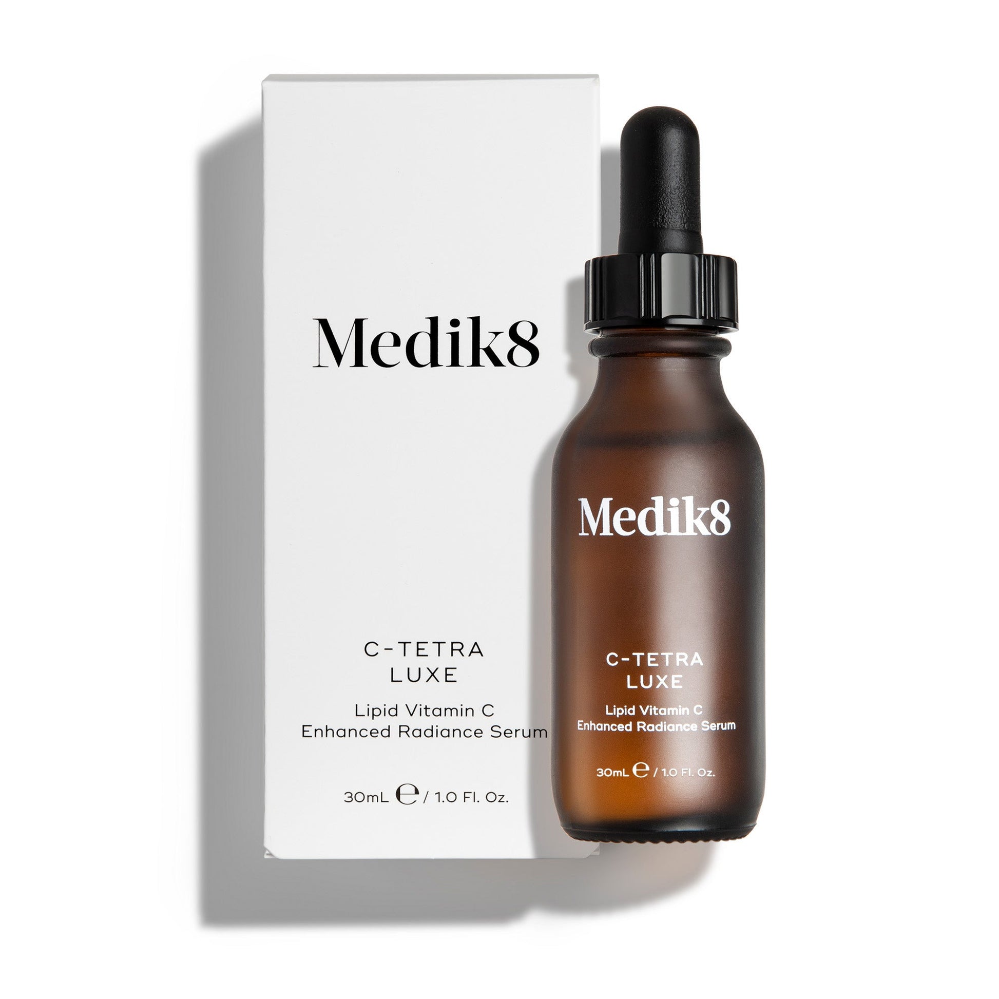 Medik8 C-Tetra Luxe 30ml bottle shown beside its carton