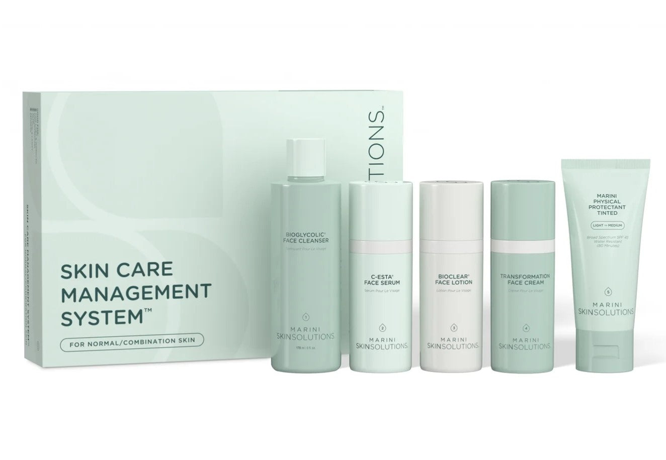 Marini Skin Solutions Skin Care Management System - Normal/Combination Skin with Marini Physical Protectant TINTED SPF45