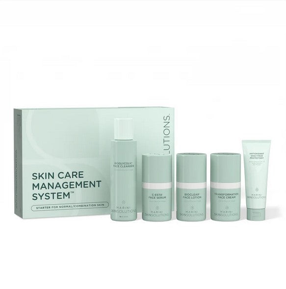 Marini Skin Solutions Starter Skin Care Management System - Normal/Combination Skin with Antioxidant Daily Face Protectant SPF30