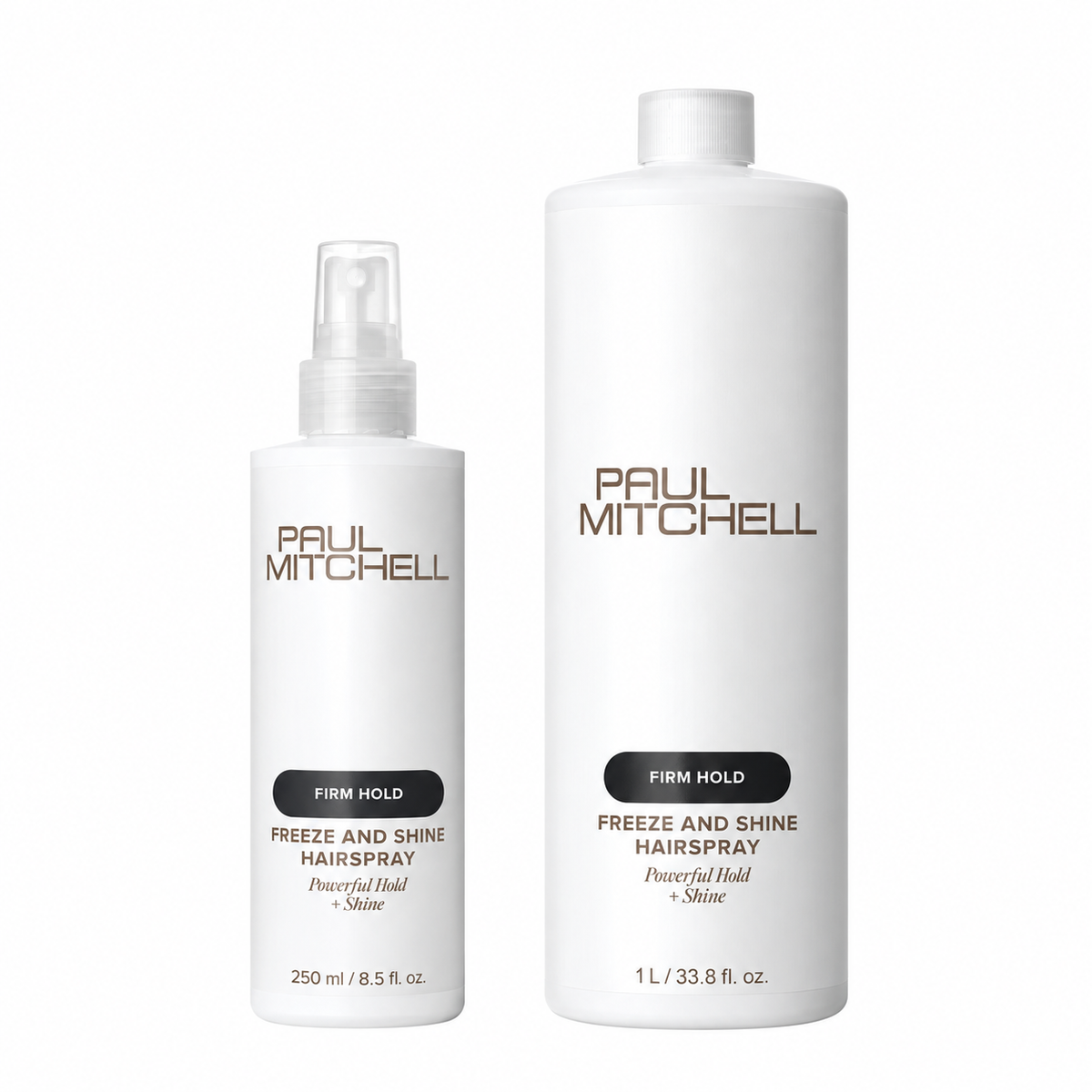 Paul Mitchell Freeze and Shine Super Spray 250ml & 1000ml Duo — both included products