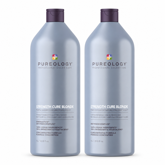 Pureology Strength Cure Blonde Shampoo & Conditioner Duo 2 x 1000ml — all included products